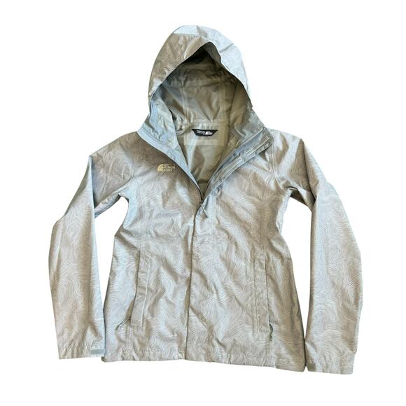 North Face Women’s Lightweight Windbreaker Jacket Waterproof Gray Swirl Size S - Picture 2 of 7